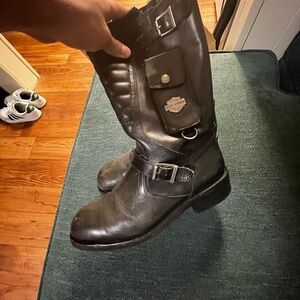 Harley-Davidson Unique Black Riding Boots SZ 9.5